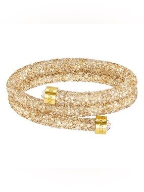 Swarovski Crystaldust Double Bangle Golden Crystal